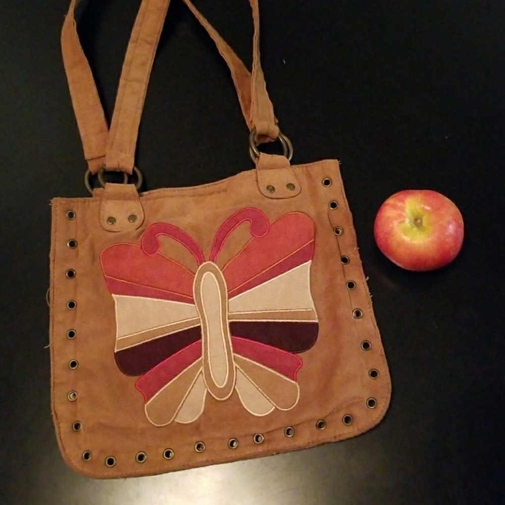 Boho Style Brown Suedette Bag